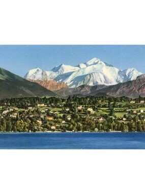 Vintage Le Mont-Blanc Postcard From Genève Edition Jaeger Switzerland